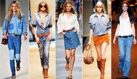 джинсовая одежда в стили ретро
